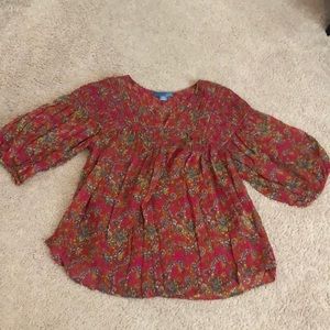 Anthropologie Lil Puffy Sleeve Tunic Top